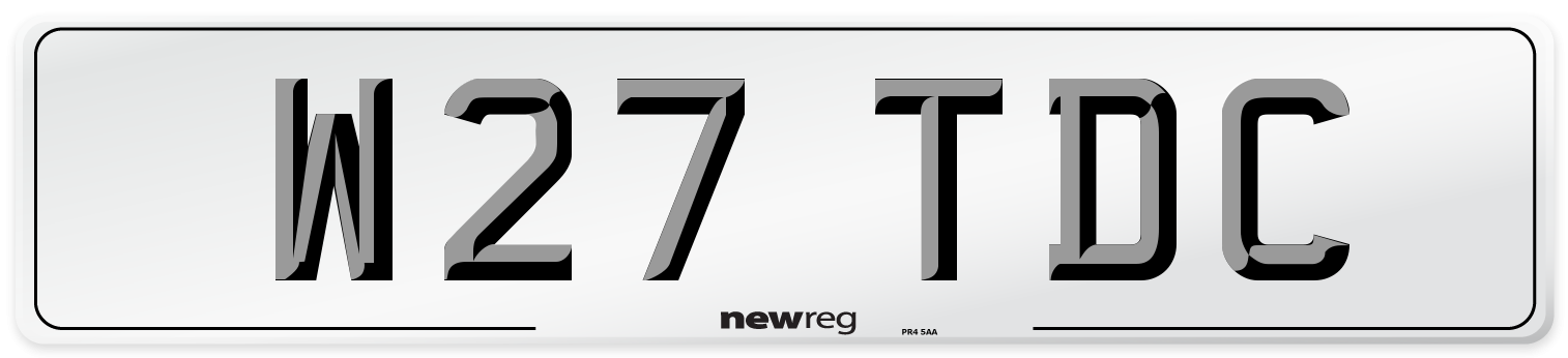 W27 TDC Number Plate from New Reg